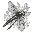 dark dragonfly tattoo design idea