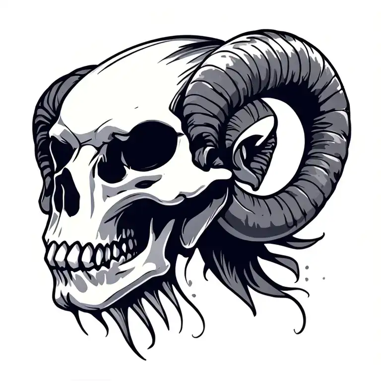 Skull Ram tattoo design idea