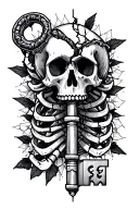 broken skeleton key symbolizing tattoo design idea