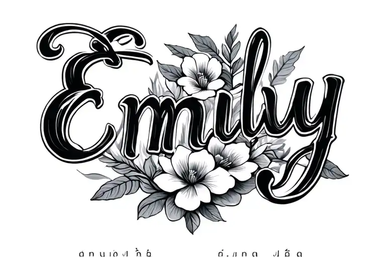 The name emily with vietnamese details tattoo design idea