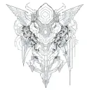 futuristic cyberpunk style back tattoo in style tattoo design idea