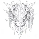 futuristic cyberpunk style back tattoo in style tattoo design idea