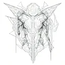 futuristic cyberpunk style back tattoo in style tattoo design idea