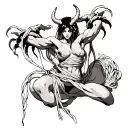 Thick Shibari demon tattoo design idea