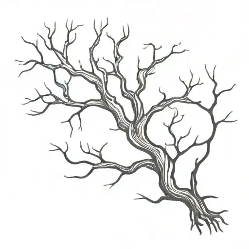 Abstract design of intertwining blood vessels and tree roots tattoo design idea
