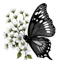 babies breath with butterfly's tattoo design idea