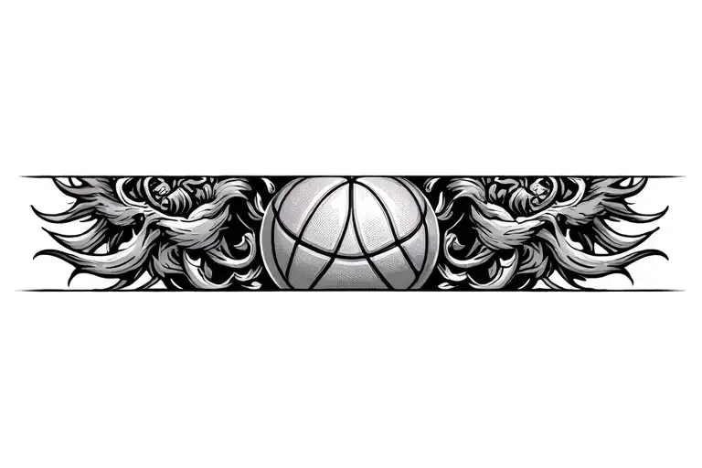 vajra and basket ball tattoo design idea