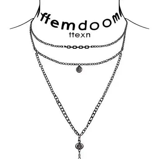 "femdom" sissy collar with delicate chains wrapped tattoo design idea