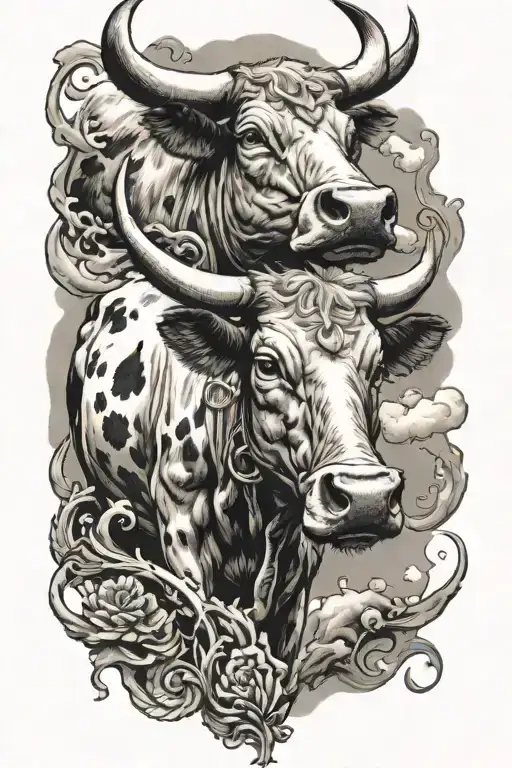 cattle sleeve tattoo tattoo design idea