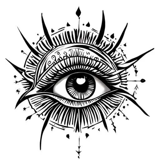 Aries spiritual awakening with all seeing eye tattoo design idea
