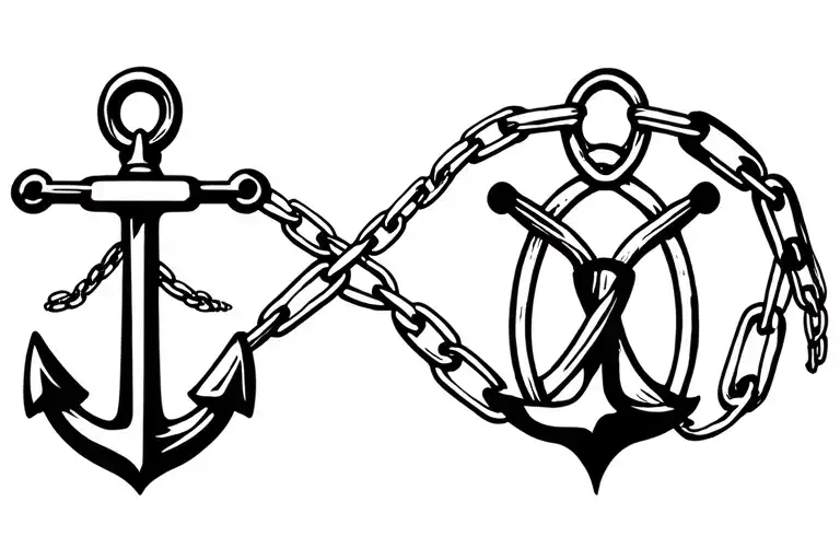 Anchor & chain tattoo design idea