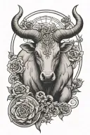 small fine line tattoo of taurus, scorpio, libra, cancer zodiac sign tattoo design idea