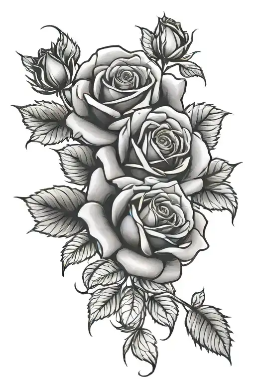 Roses dark for cover tattoo design idea