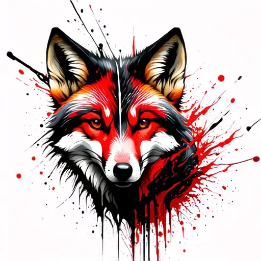 foxes similar to a wolf tattoo design idea