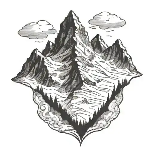 matterhorn mountain no background tattoo design idea
