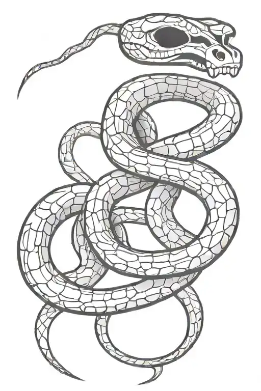 snake skeleton tattoo design idea