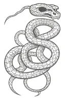 snake skeleton tattoo design idea