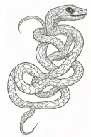 snake skeleton tattoo design idea