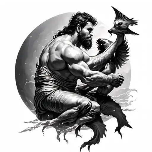 seaman and posiedon unleashing tattoo design idea