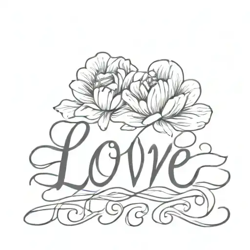 kenzie word 'love' written tattoo design idea