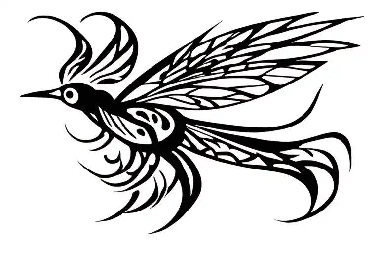 tribal scissor tail fly catcher tattoo design idea