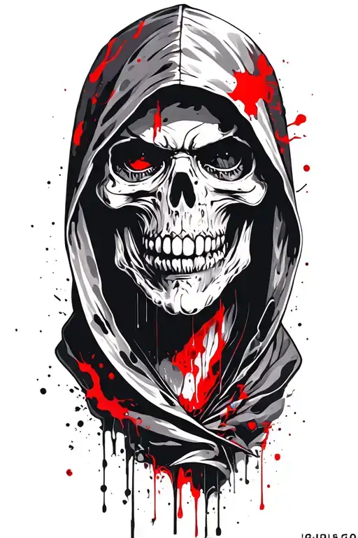 hooded reaper tattoo design idea