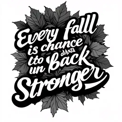 ESTA FRASE "Every fall is a chance to come back stronger" NA TABUA DE UM SKATE tattoo design idea