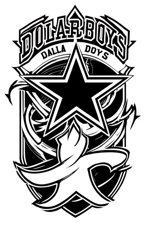dallas cowboys logo incorporated into the design tattoo design idea
