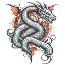 I want a tattoo that goes from the upper arm to the chest with nipple, maybe a snake or a dragon tattoo design idea