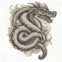 I want a tattoo that goes from the upper arm to the chest with nipple, maybe a snake or a dragon tattoo design idea