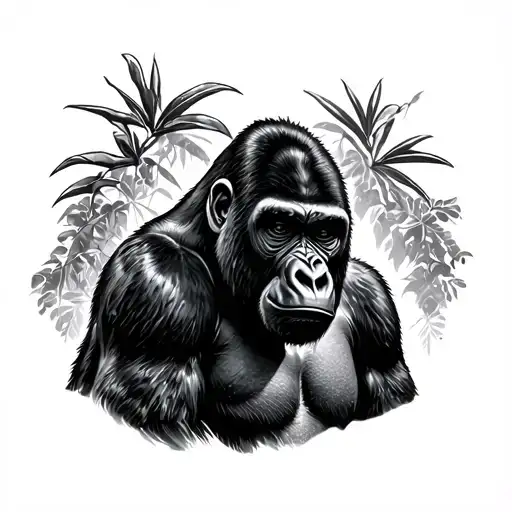 Silverback Gorilla tattoo design idea