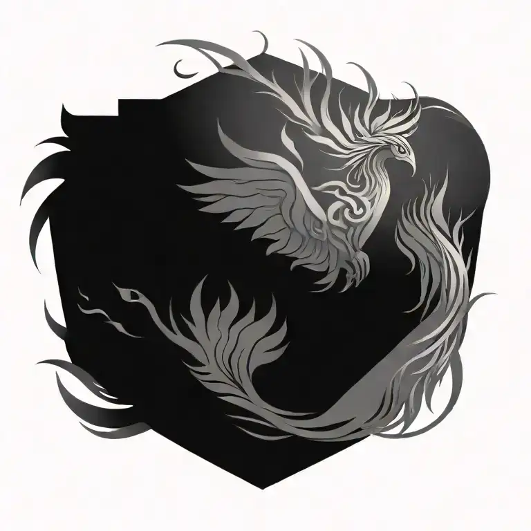 phoenix rising from the ashes tattoo design idea