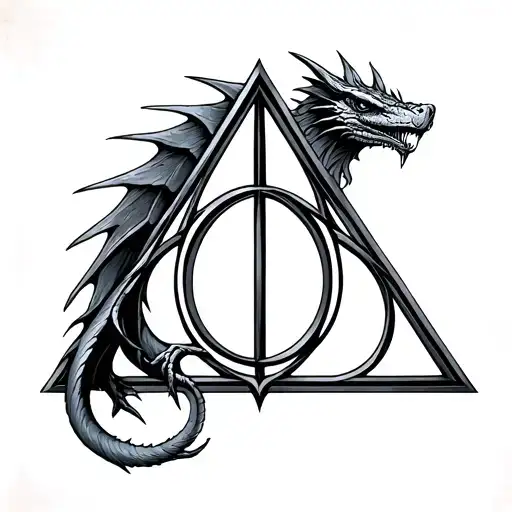 deathly hallows symbol basilisk triangle tattoo design idea