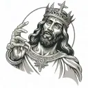 Black Jesus tattoo design idea