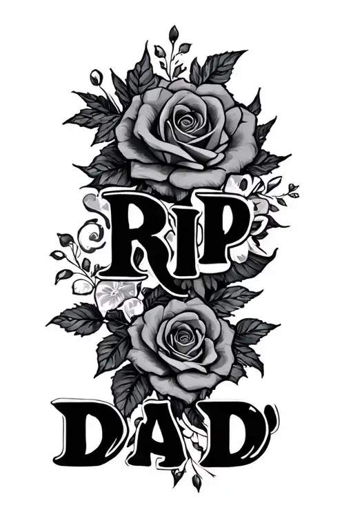 "RIP dad " memorial tattoo tattoo design idea