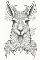 llama surrealism tattoo design idea