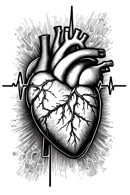 heart surgery, heartbeat on left forearm tattoo design idea