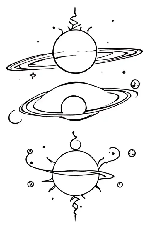 sun,moon,Pluto,Neptune,Saturn,Scorpio tattoo design idea