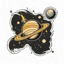 saturn planet tattoo design idea