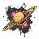 saturn planet tattoo design idea