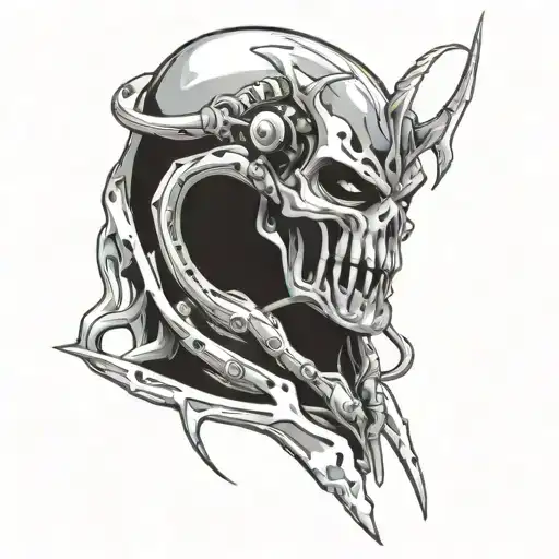 man wearing mask fighting off inner demons tattoo design idea