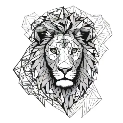 africa filled with a lions head made tattoo design idea