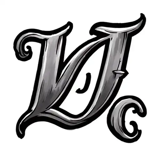cursive writing with L J E  tattoo design idea