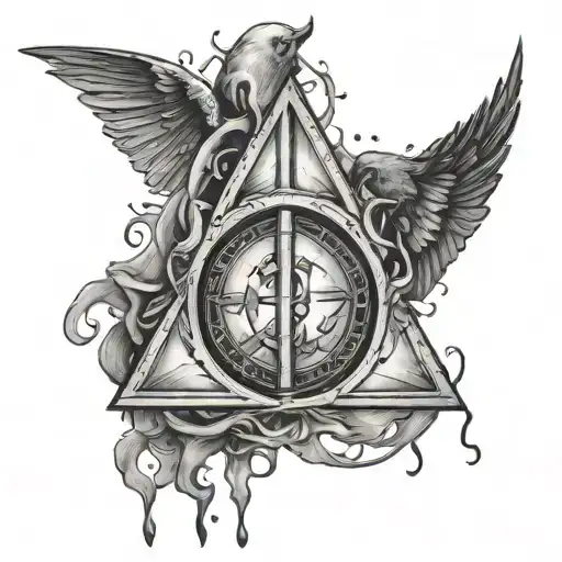 harry potter deathly hallows tattoo design idea