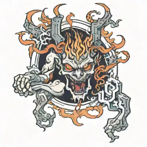 demons escaping stealing your soul leaving the body tattoo design idea