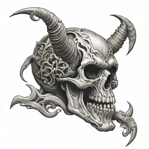 devil skull tattoo design idea
