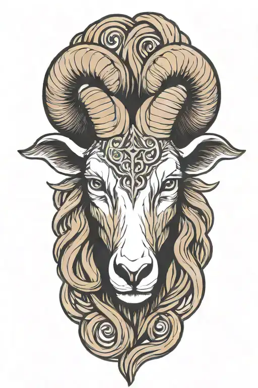 aries zodiac head emerging stronger tattoo design idea