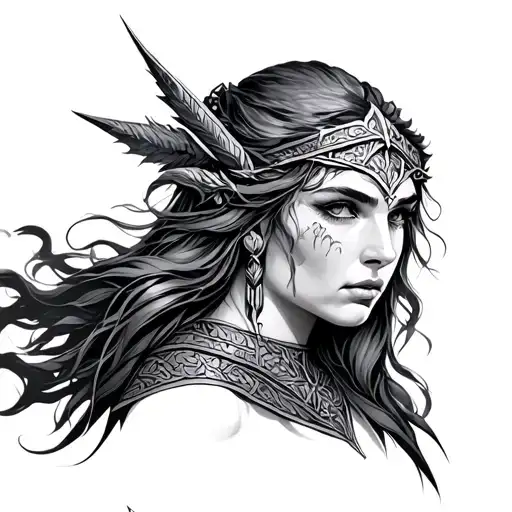 Norse goddess Freya tattoo design idea