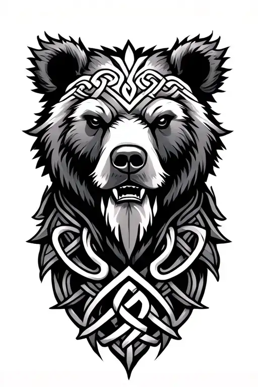bear armor celtic knot pattern tattoo design idea