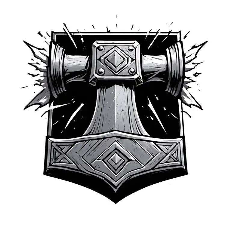 Mjolnir Hammer tattoo design idea